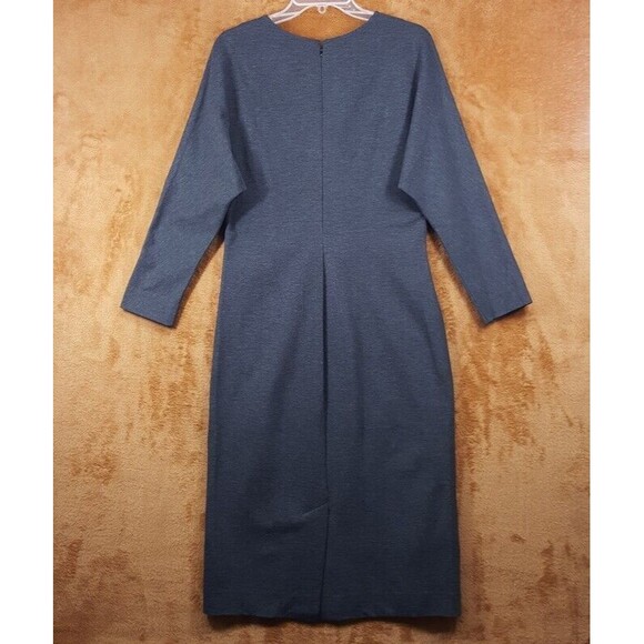 COS Dress Womens Size 42 Gray Midi Sheath Ponte Stretch Dolman Sleeve US 12 - Picture 2 of 9